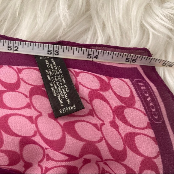 COACH 100% SILK MADE IN JAPAN SCARVE - Picture 6 of 6